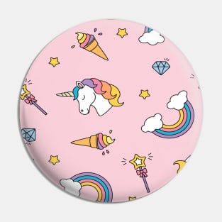 Unicorn pattern rainbow magical Pin
