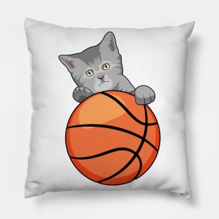 Cat with Basketball Pillow