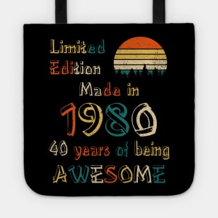 Vintage 1980 Made in 1980 40th Birthday Tote