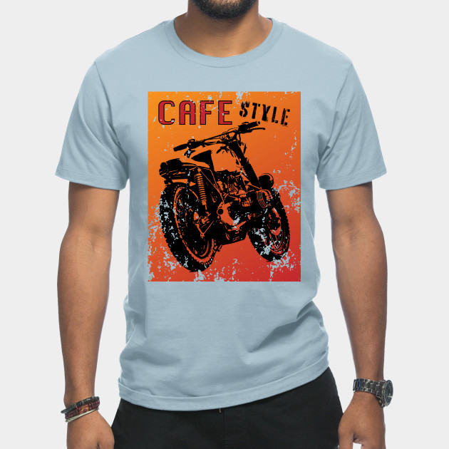 Disover Cafe racer motorbike grunge poster style logo - Cafe Racer - T-Shirt