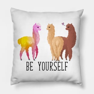 Be Yourself Cute Alpaca Pillow