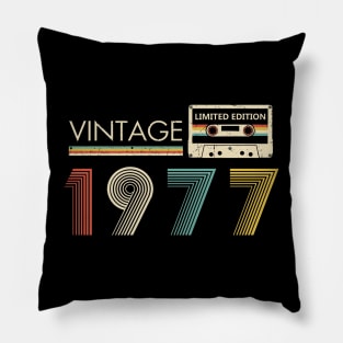 Vintage 1977 Limited Edition Cassette 47th Birthday Pillow