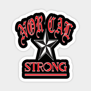 NOR CAL STRONG DESIGN #1-RED/WHITE BORDER Magnet