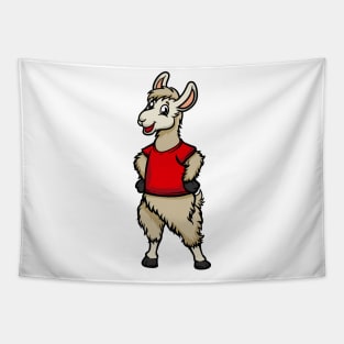 Cute Anthropomorphic Human-like Cartoon Character Llama in Clothes Tapestry