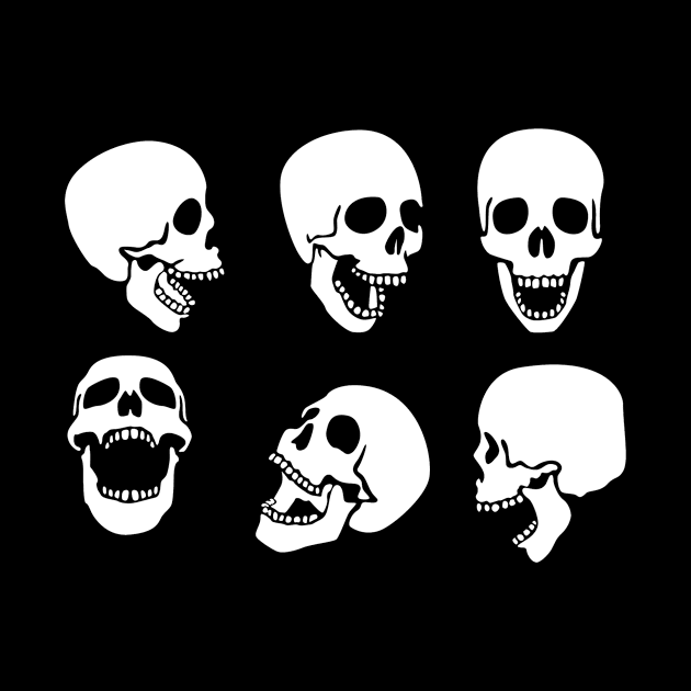 Six Laughing Skulls Design by VernenInk