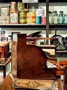 Wooden Cash Register in General Store Magnet