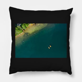 Aerial view of two boats on the lake Pillow