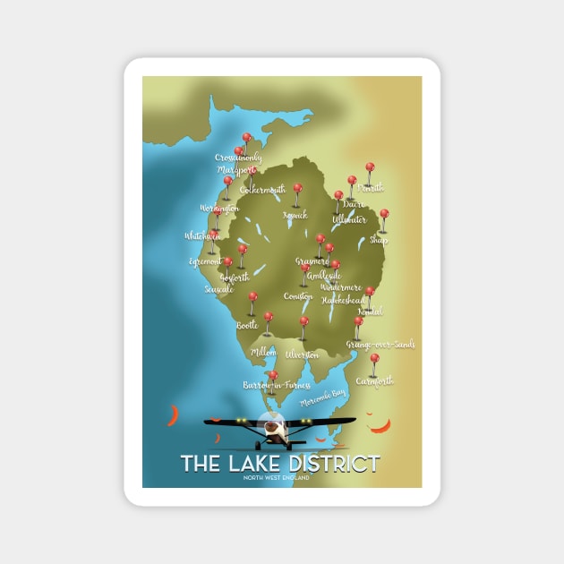 Map of the Lake District Magnet by nickemporium1