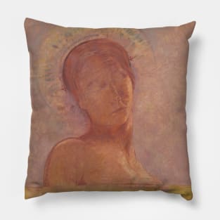 Closed Eyes by Odilon Redon Pillow