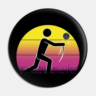 Travel back in time with beach volleyball - Retro Sunsets shirt featuring a player! Pin