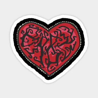 red heart coloured Magnet