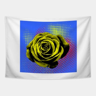 Rose, yellow, blue, green, pop art Tapestry