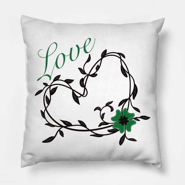 Love Clover Pillow by Xatutik-Art