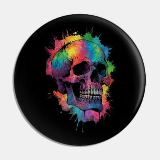 Tie Dye Skull Pin