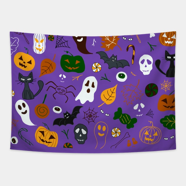 Halloween Funny Pattern Tapestry by LizaAdler