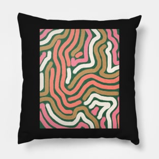 Line art, Abstract pattern, Retro abstract art Pillow