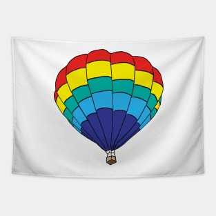 Rainbow hot air balloon Tapestry