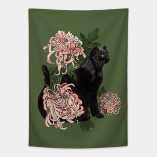 Eutierria (Cat with Chrysanthemums) Tapestry