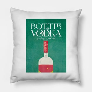 Bottle of Vodka Retro Poster Good Idea Bar Prints, Vintage Drinks, Recipe, Wall Art Pillow