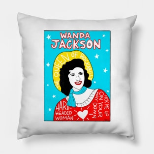 Wanda Jackson Rockabilly Folk Art Pillow