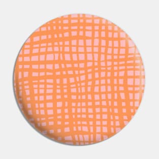 Retro grid pattern - pastel orange and pink Pin