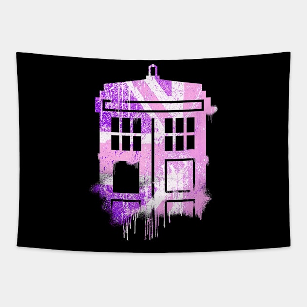 Pink Tardis Tapestry by spicytees