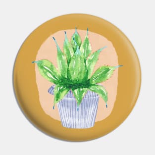 Watercolor Potted Green Cactus Pin