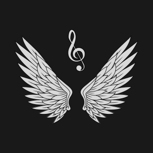 Grey music symbol wings T-Shirt