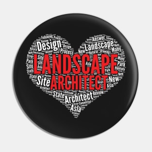 Landscape Architect Heart Shape Word Cloud Architecture print Pin