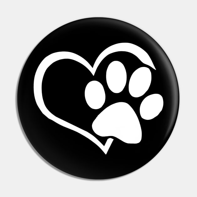 Dog Puppy Shirt - I Love Dogs Paw Print Heart Cute Women Men Pin by TeeAaron