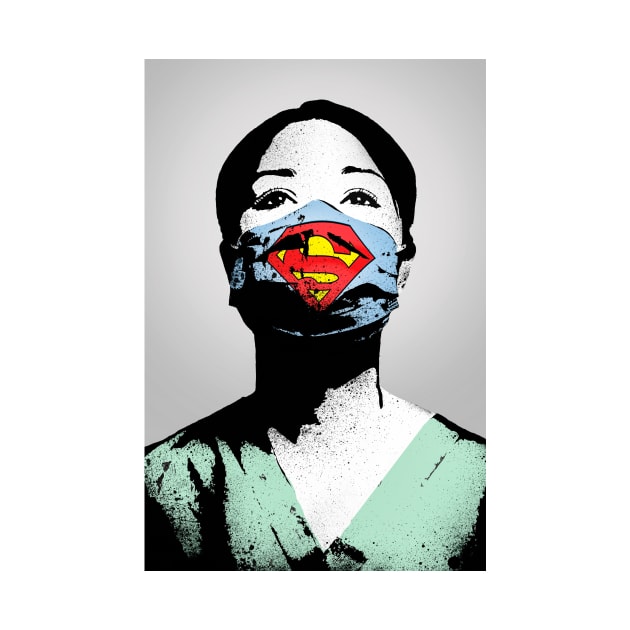 Banksy Nurse Superhero by SharpWallArts