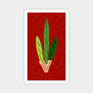 Lulav Dark Red Print Magnet