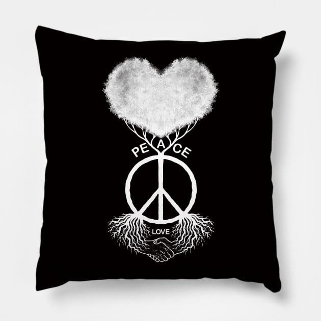 Peace symbol with tree peace sing Pillow by Artardishop