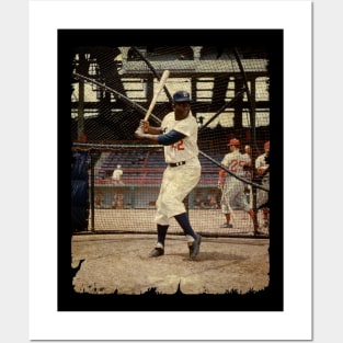 Jackie Robinson in Brooklyn Dodgers uniform, swinging bat Framed Print by  American Photo - Pixels