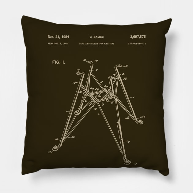 Eames Chair Patent Pillow by Teephemera