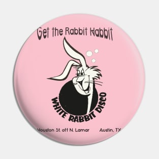 White Rabbit Disco Pin