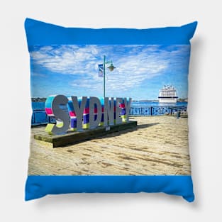 Port of Sydney Boardwalk Cape Breton Nova Scotia Pillow