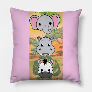 Adorable Animal Trio Pillow