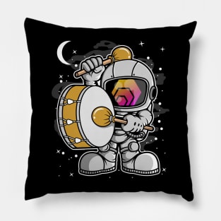 Astronaut Drummer HEX Coin To The Moon HEX Crypto Token Cryptocurrency Blockchain Wallet Birthday Gift For Men Women Kids Pillow