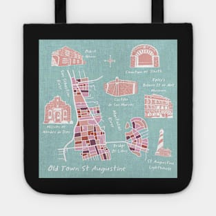 Map of Old Town St Augustine Tote