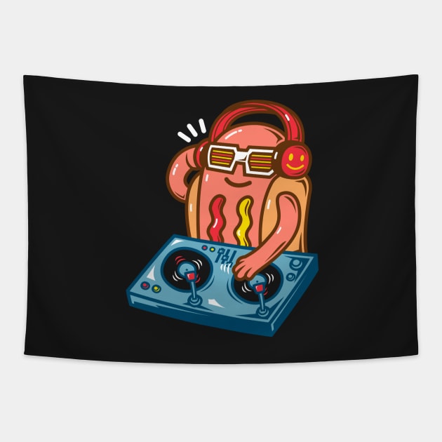 DJ Hotdog Tapestry by krisren28