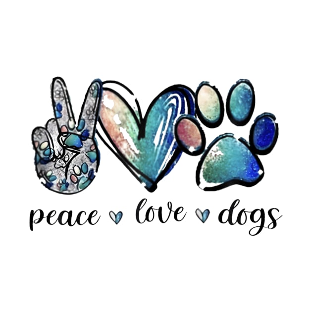 Dog Lover Peace Love Dogs Puppy Paw by deptrai0023