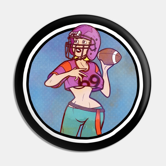 Quarterback Betty Pin by Baddest Shirt Co.