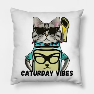 Caturday Vibes Pillow