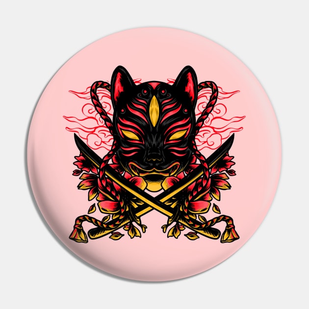 Masked Warrior of the Dual Blades Pin by Silvana Collection