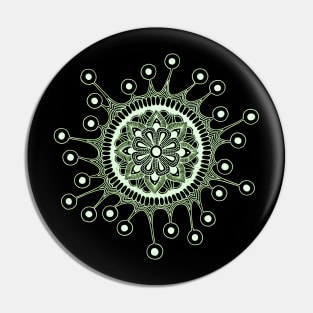 Virus Mandala (Inverted green) Pin