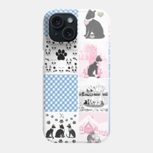 Cat Lovers Patchwork Pattern Phone Case