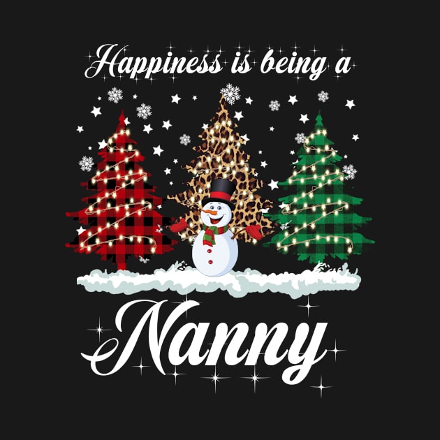 Happiness Is Being A Nanny Matching Family Christmas Pajamas by Maica