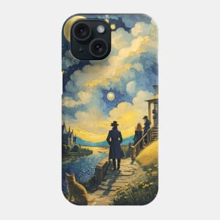 Starry Night Cat, Van Gogh Cat, Cat Lover, Cat Mom, Cat Dad Phone Case