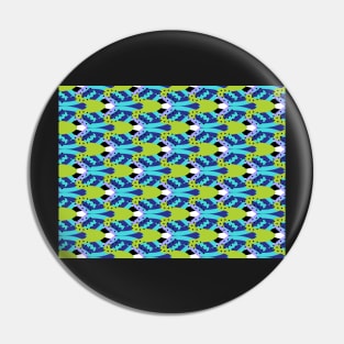 Memphis Style 80's Wild and Crazy Abstract | Green and Blue Pin